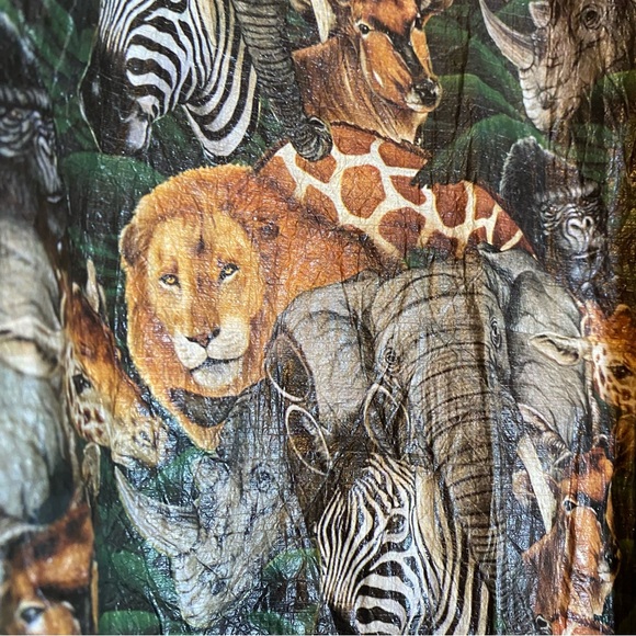 Vintage Disney Animal Kingdom Jacket Large Safari Animals Zip Up Lightweight - Picture 8 of 10
